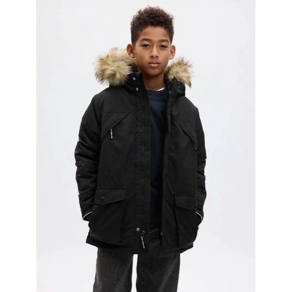 Gap Kids Boys Cold Control Ultra Max Parka Jacket Size Small (6-7) Black